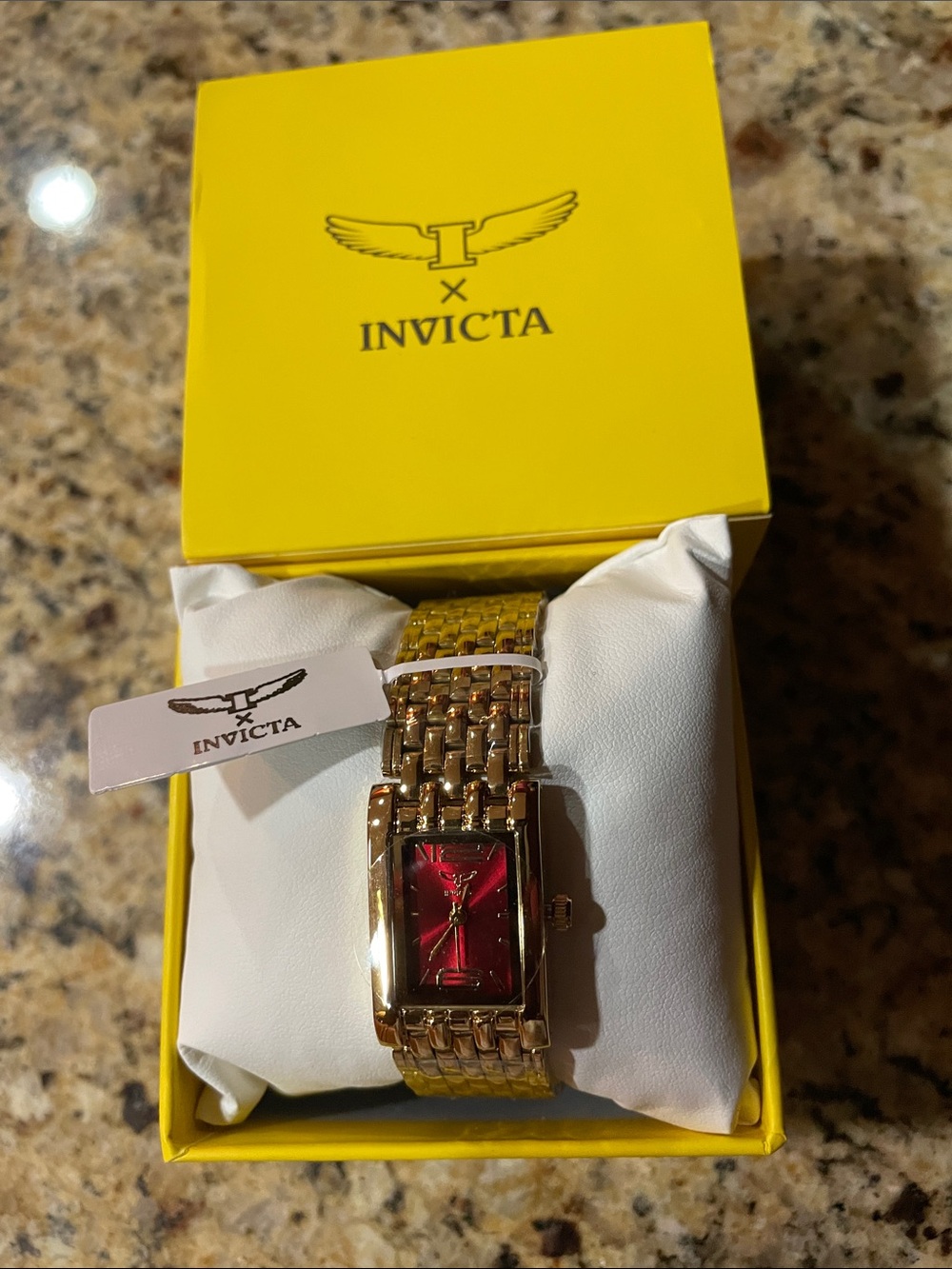 Invicta Specialty Gold-Tone Women's Bracelet Watch with Red Dial
